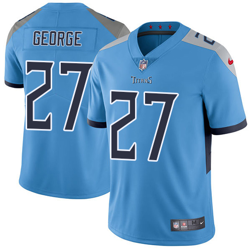 Nike Titans #27 Eddie George Light Blue Team Color Men's Stitched NFL Vapor Untouchable Limited Jersey